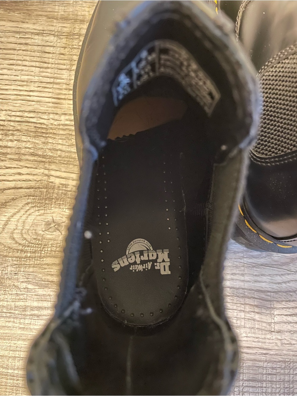 Dr. Martens Black Leather Chelsea Boots with Yellow Stitching - Picture 6 of 7